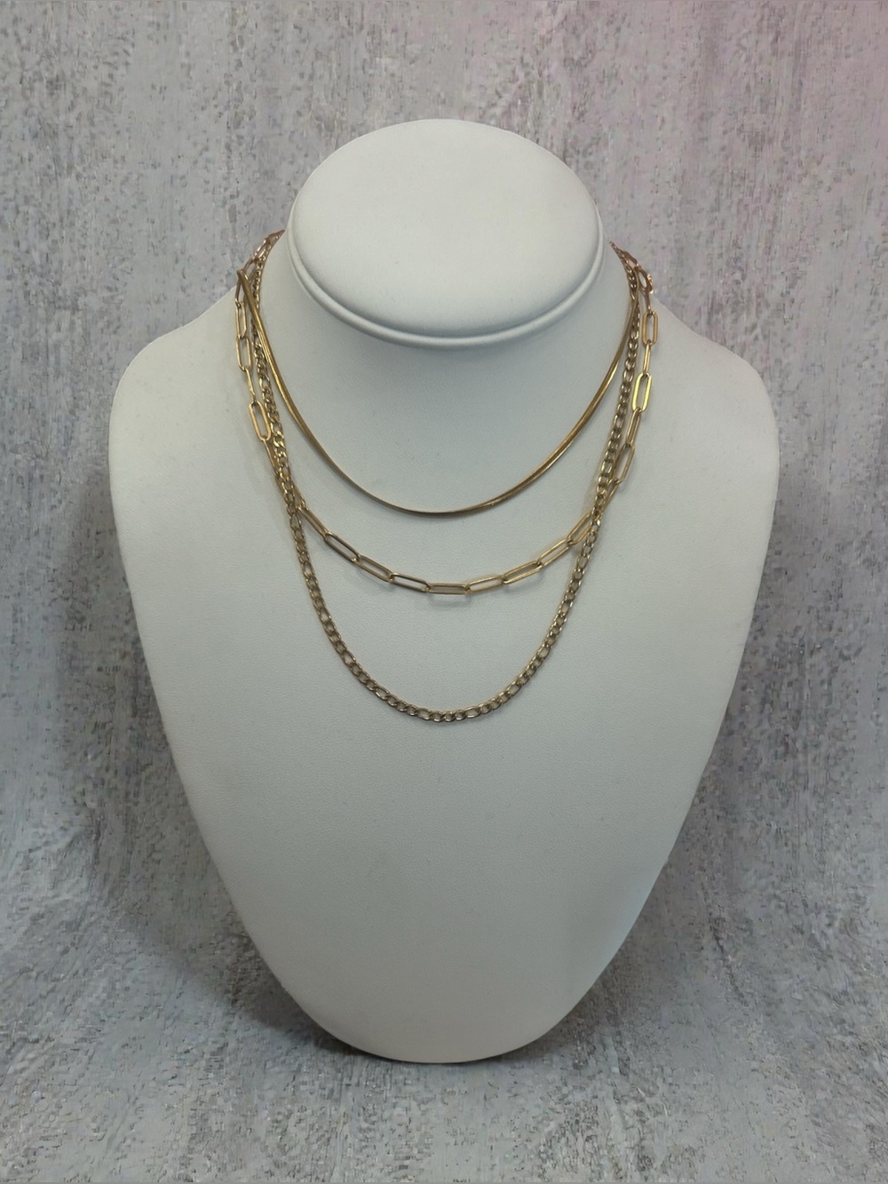 Waterproof three bundle gold
necklaces - Women Jewelry
